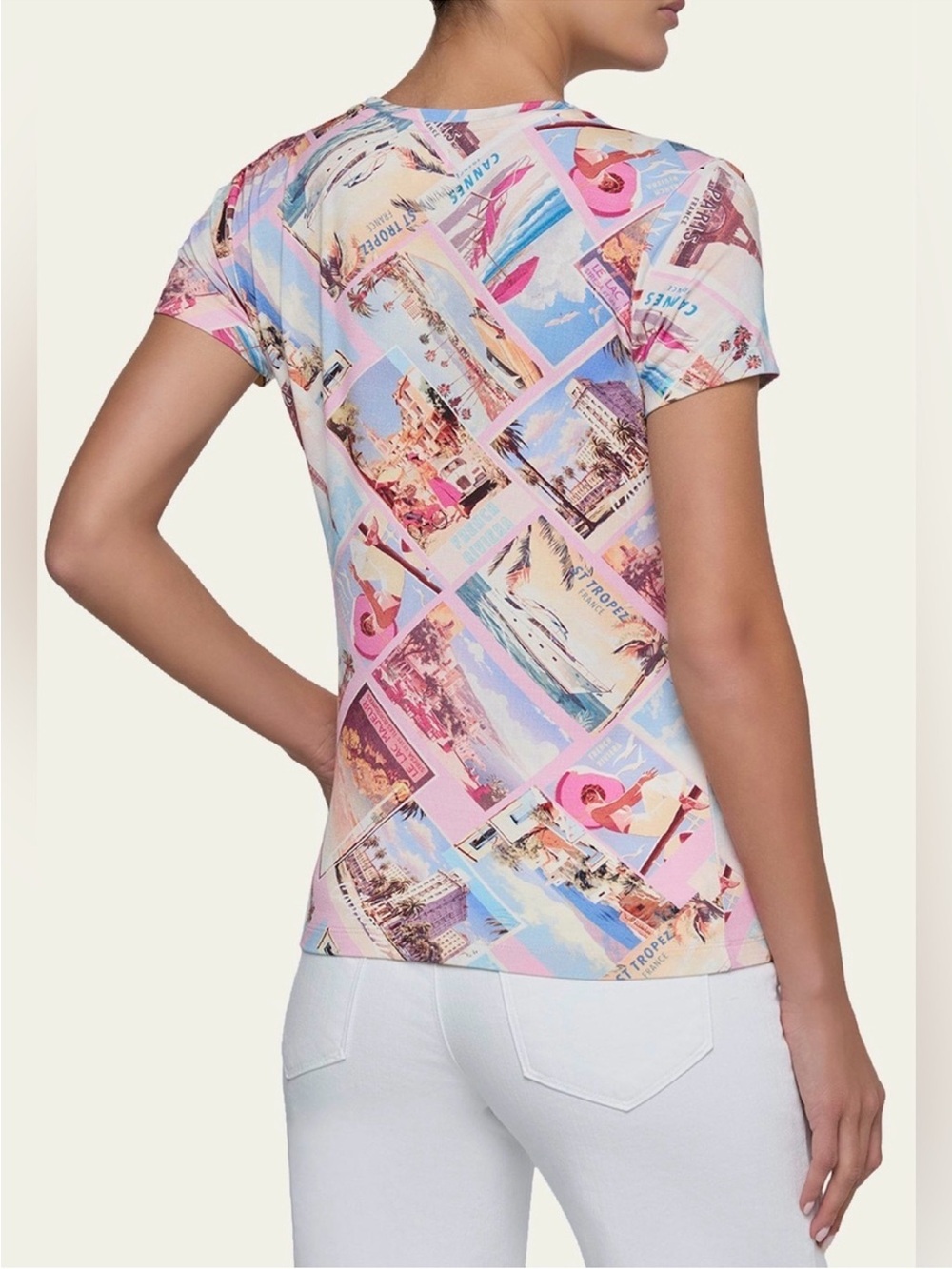 NWT, L'AGENCE Ressi Tee, size S, Multi-Print  Tee, current season, MSRP $115.00 - Picture 5 of 13